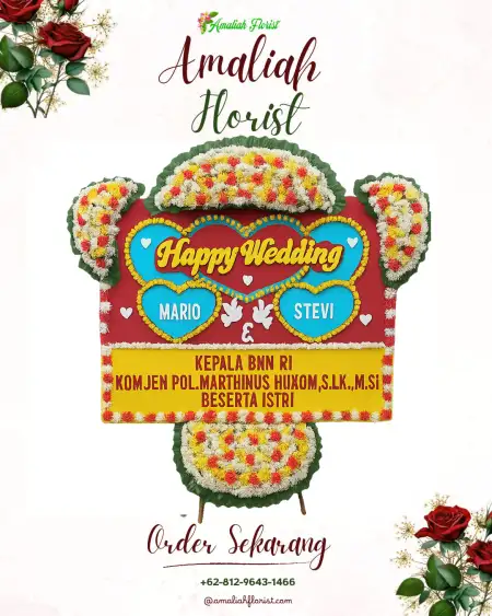 Papan Bunga Pernikahan Ngajum